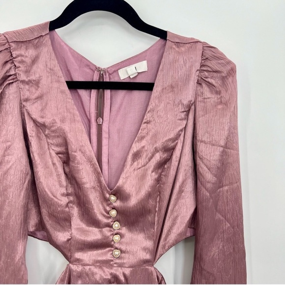 Anthropologie Dresses & Skirts - Rahi Anthropologie Lustrous Rose Pink Cut-out Coquette Mini Dress Barbie XL